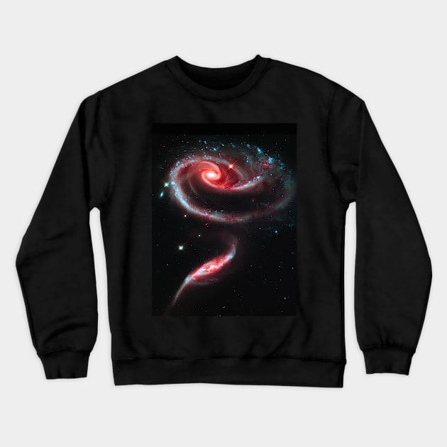 Galaxy Rose Red Crewneck Sweatshirt by headrubble